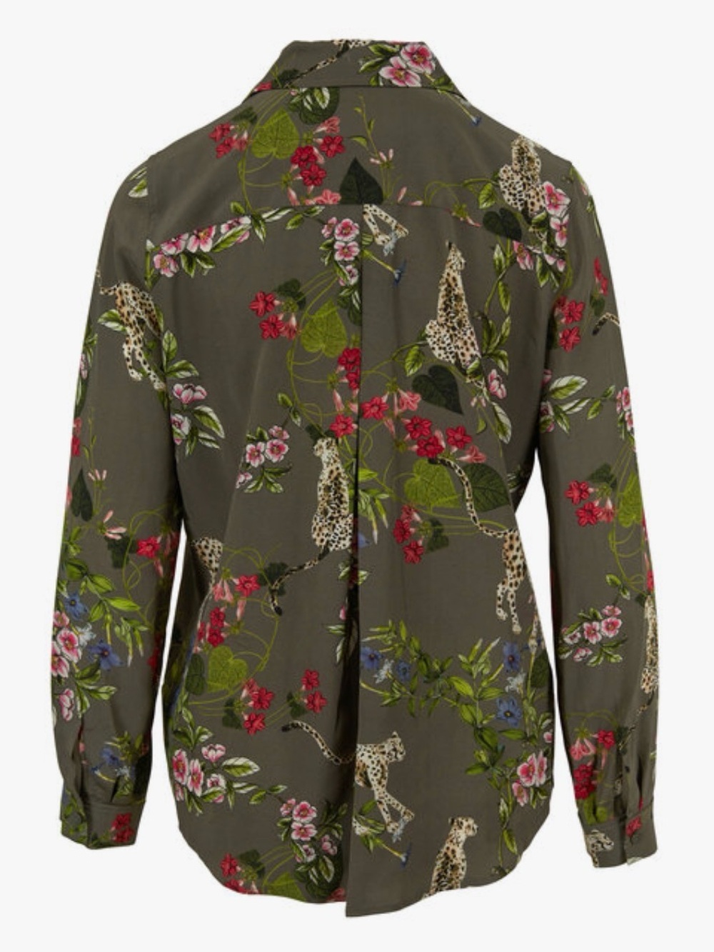 L'AGENCE Nina Jungle Print 100% Silk Button-Down Blouse - Size Small - Picture 2 of 10
